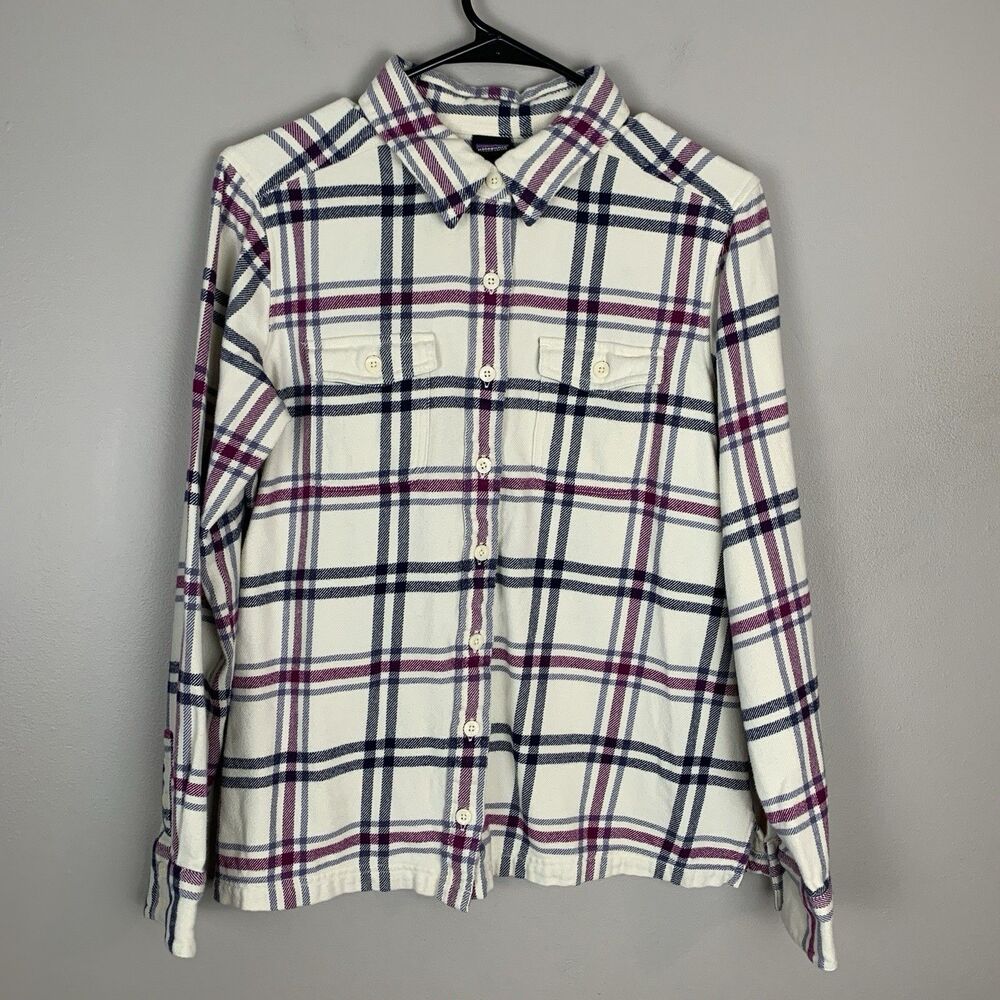 Patagonia Flannel Plaid Fjord Button Up Shirt Women’s Size 6 Organic Cotton